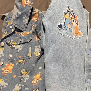 Kids Fun Cartoon Print Denim Jacket